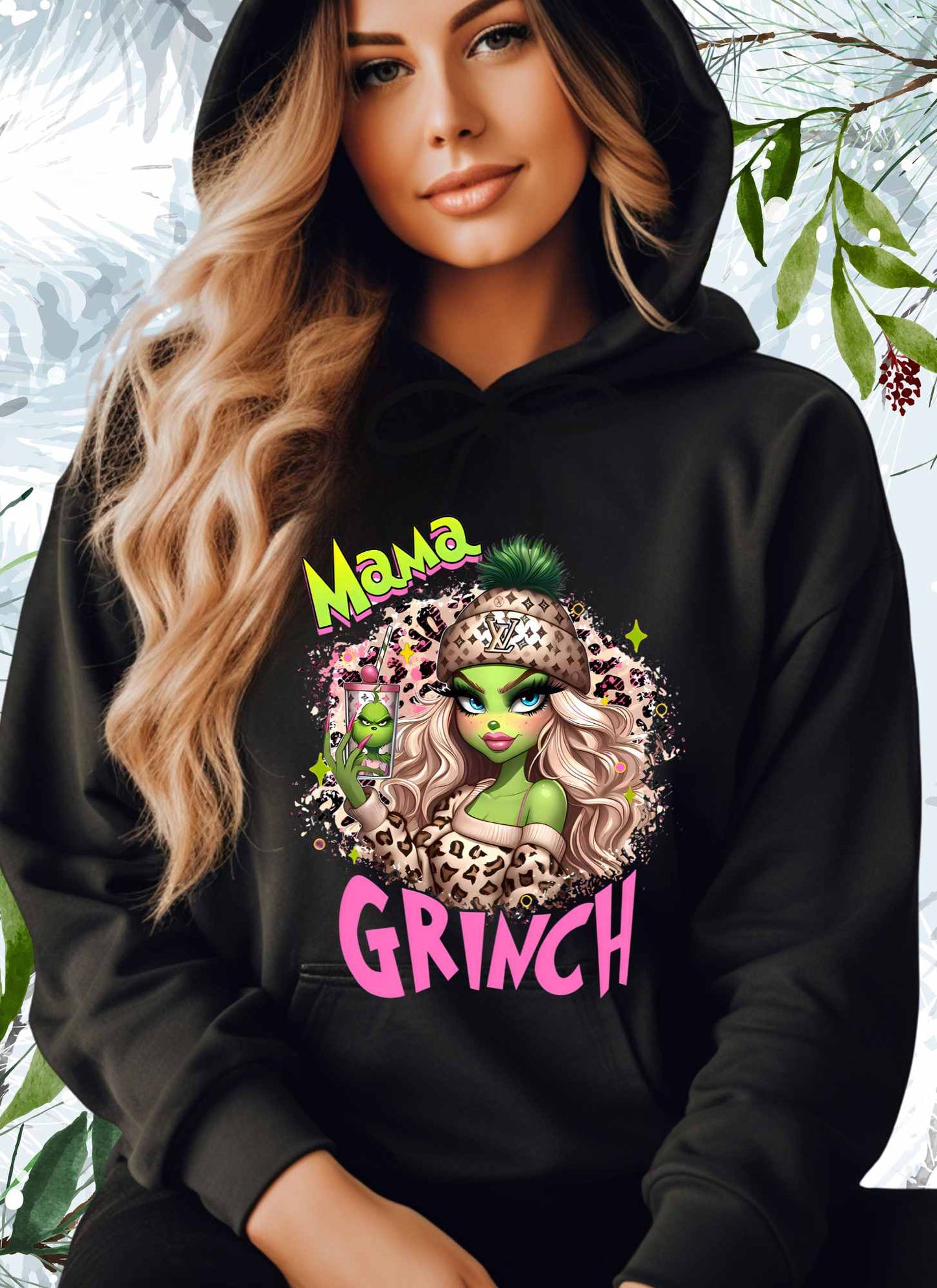 Mama Leopard Green Monster Christmas T-shirt