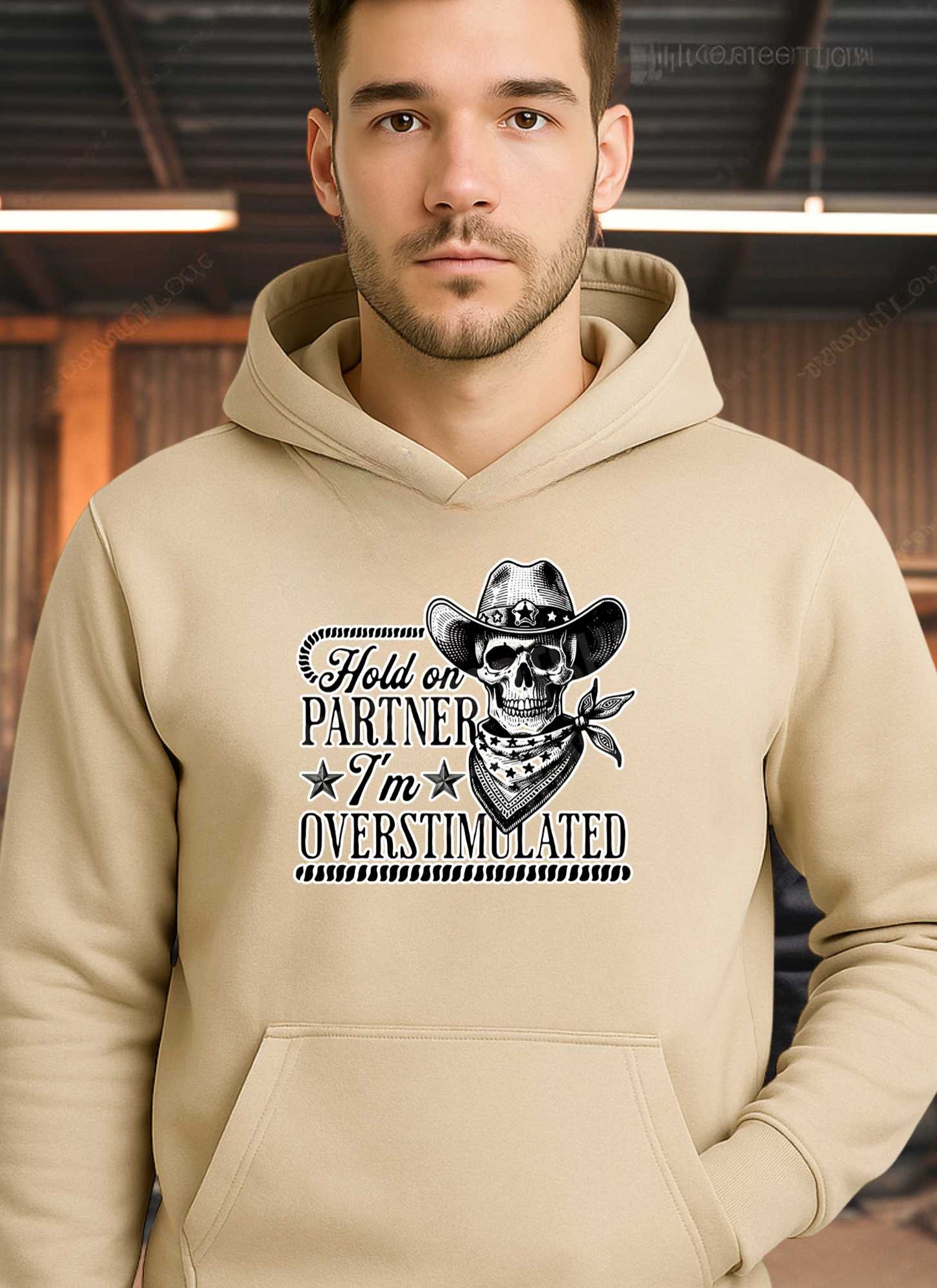 Humorous men’s graphic hoodie in soft cotton fabric