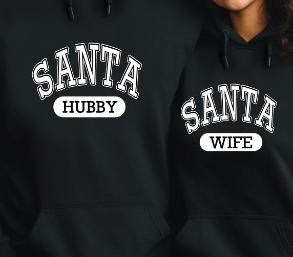 Santa Baby | Wife | Hubby | Merry Christmas Unisex Hoddie Pullover