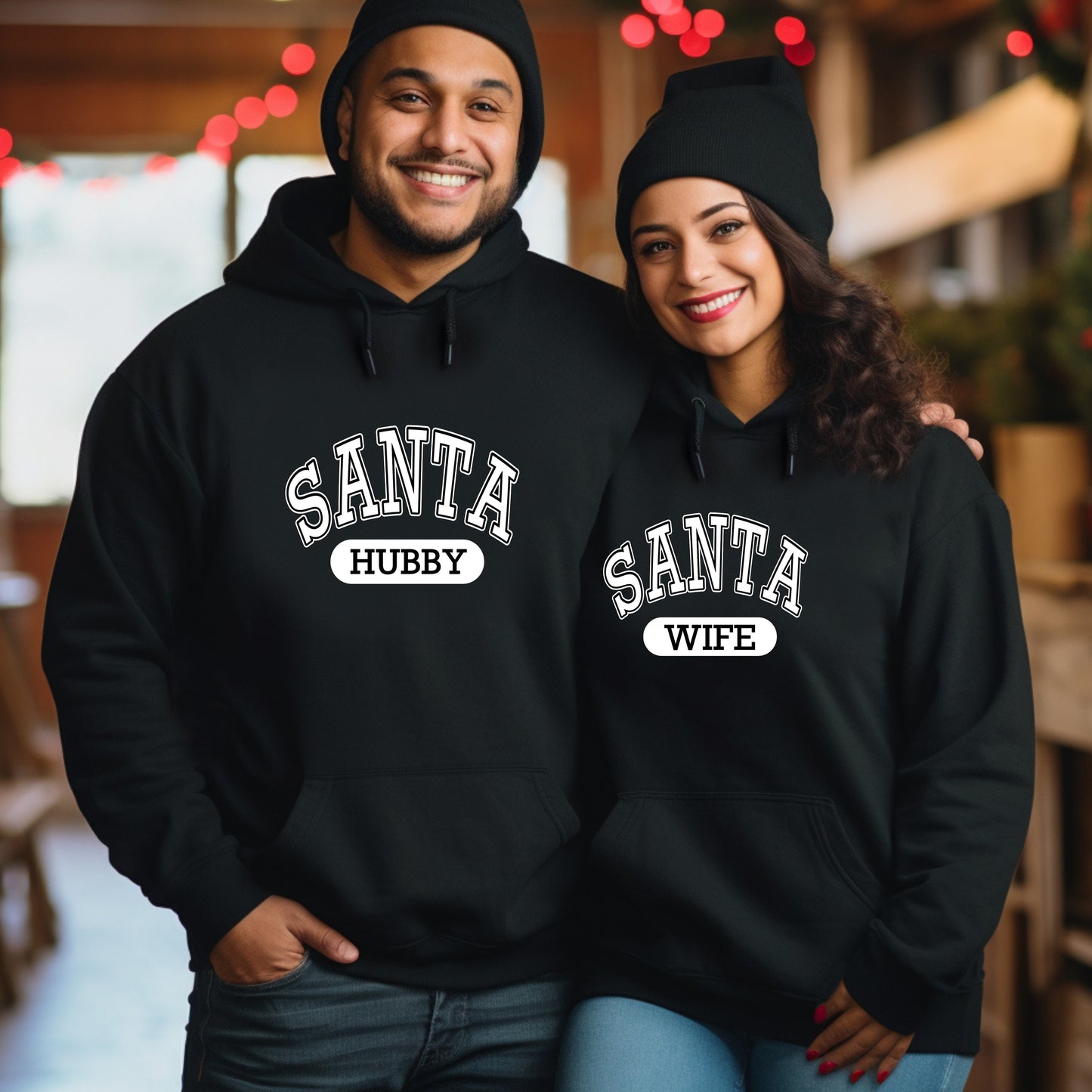 Santa Baby | Wife | Hubby | Merry Christmas Unisex Hoddie Pullover