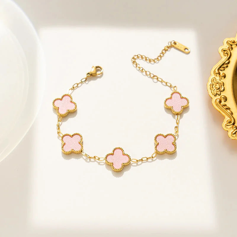 Lucky Clover Bracelet – Pink Version