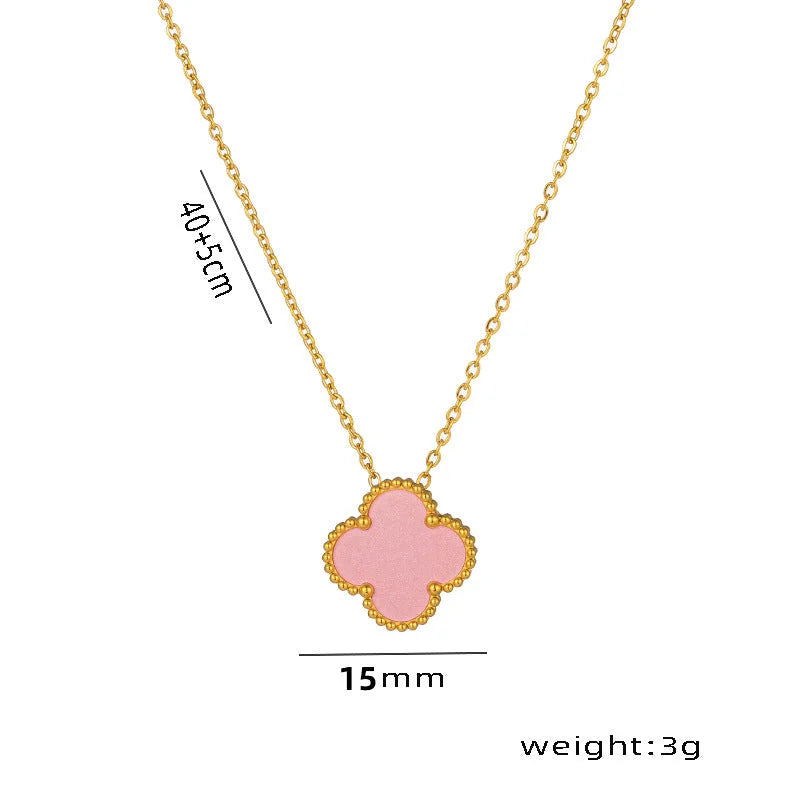 Luxury 18K Gold Plated Stainless Steel Necklace – Flower Designs
