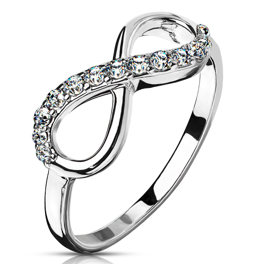 Infinite Pave Gemmed Ring with Rodium Plated