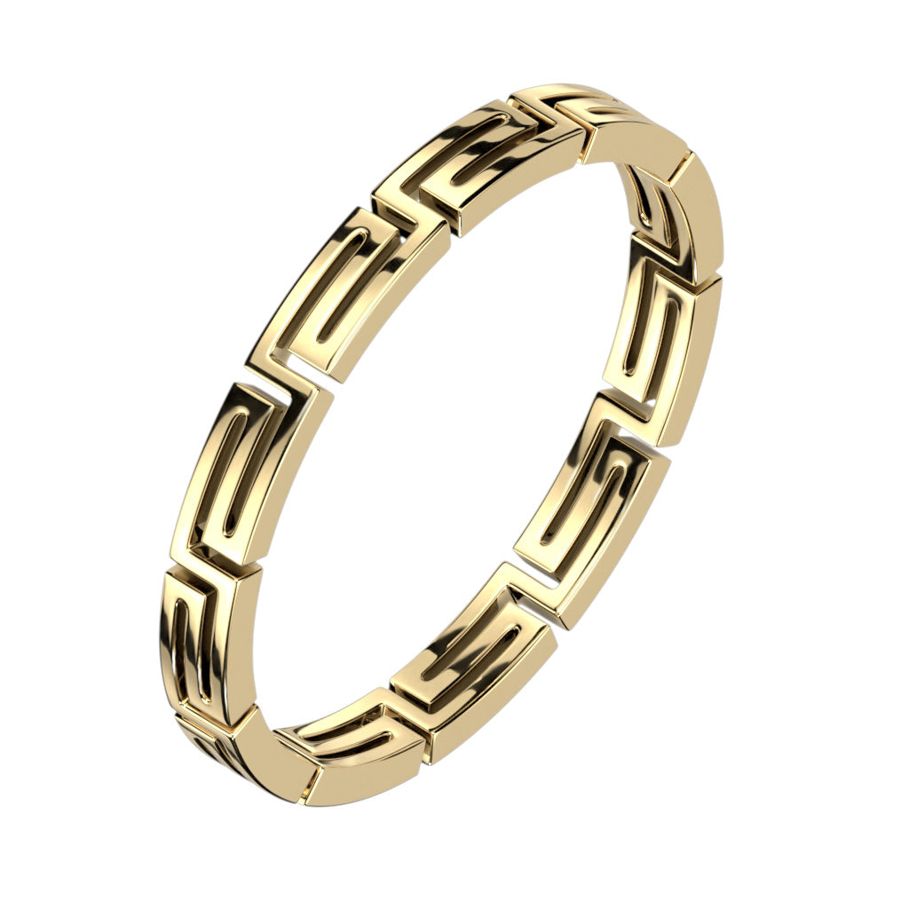 Gold Maze Cut Out Stainless Steel Ring
