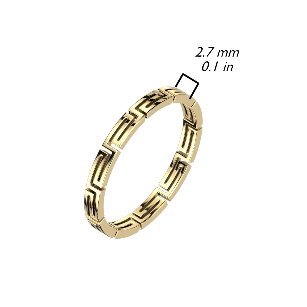 Gold Maze Cut Out Stainless Steel Ring