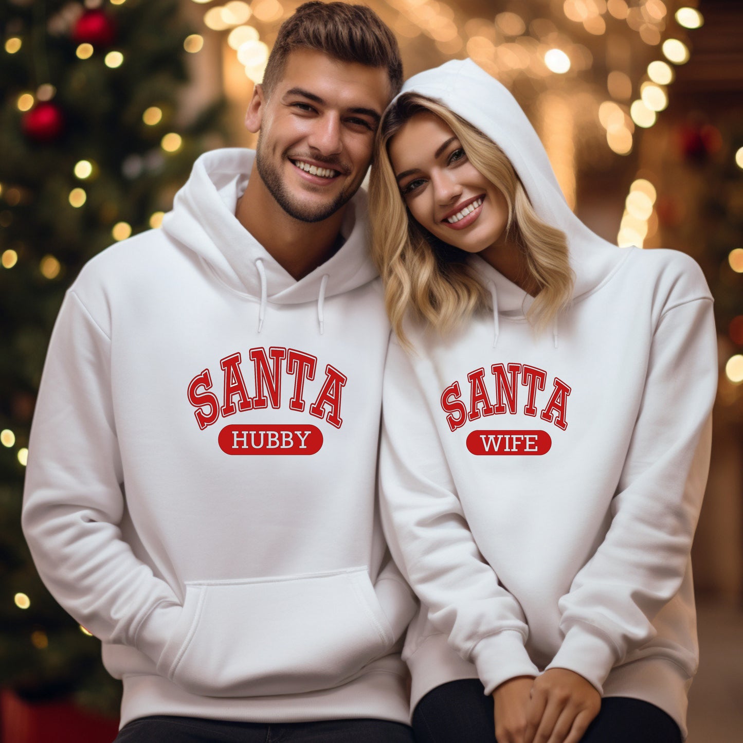 Santa Baby | Wife | Hubby | Merry Christmas Unisex Hoddie Pullover