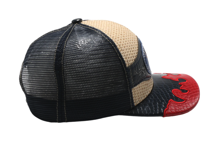 STRAW HAT TX FLAG BEIGE/NAVY