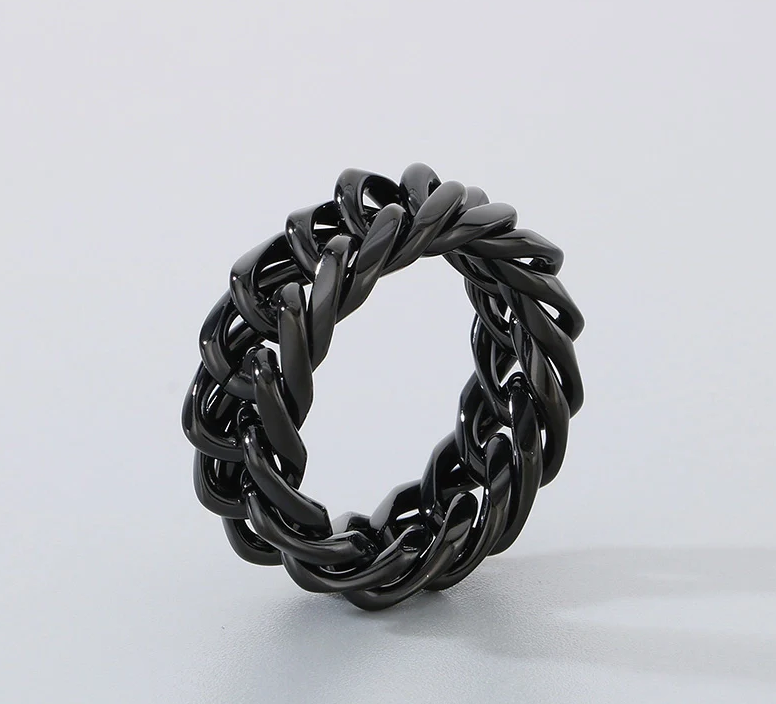 Personalized Fashion Simple Stainless Steel Woven Chain Men's Ring