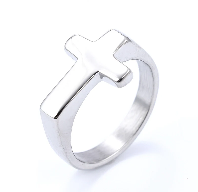Minimalist Streetwear Cross 304 Stainless Steel Men's Rings