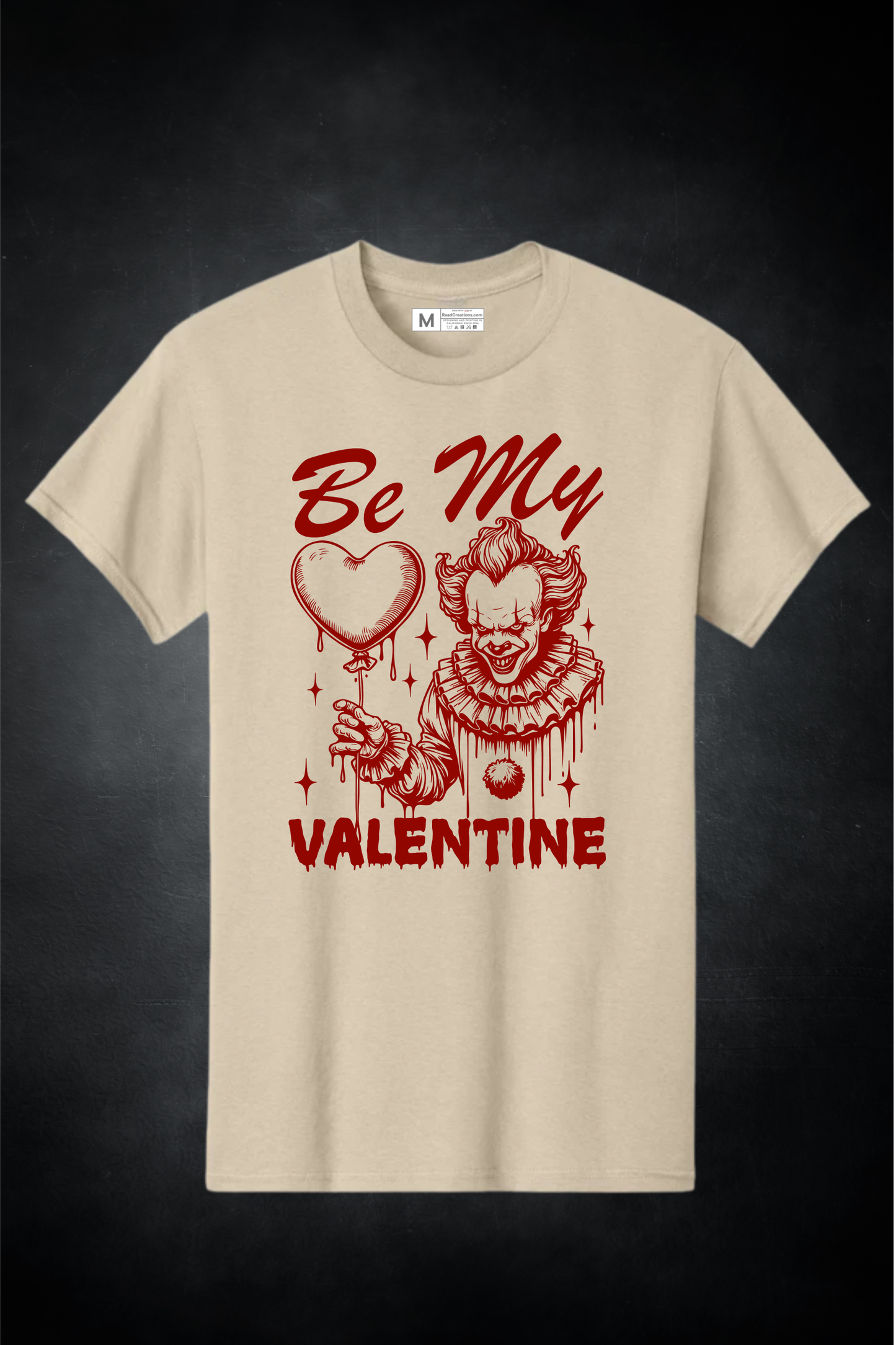 Be My Valentine Valentine graphic T-shirt flat lay product image