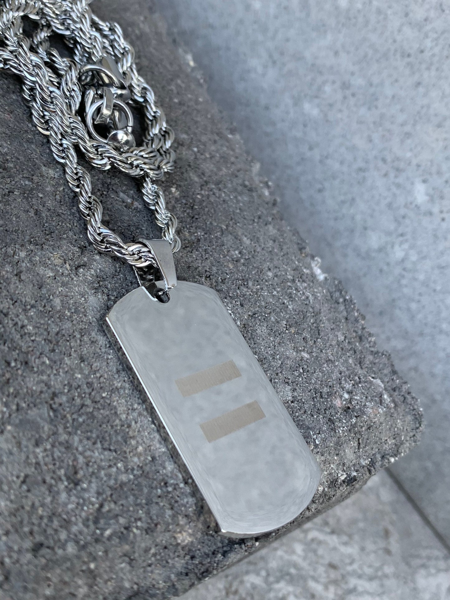 Equal Sign Laser Etched Stainless Steel Dogtag - Pride - Unisex - Men - Women