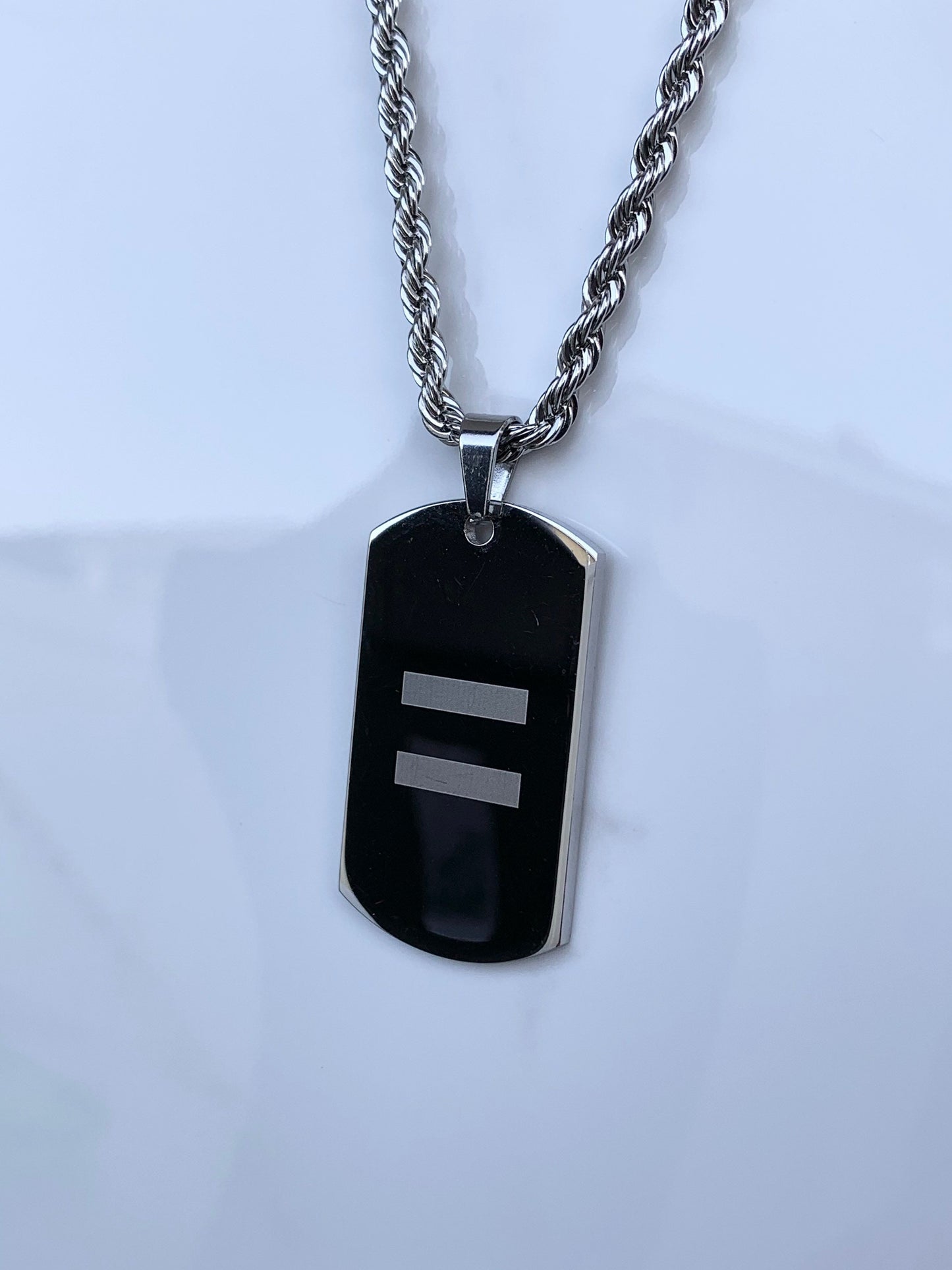 Equal Sign Laser Etched Stainless Steel Dogtag - Pride - Unisex - Men - Women