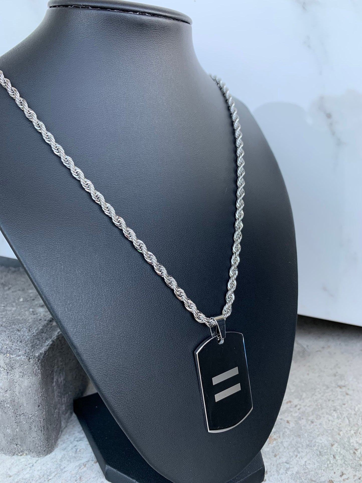 Equal Sign Laser Etched Stainless Steel Dogtag - Pride - Unisex - Men - Women