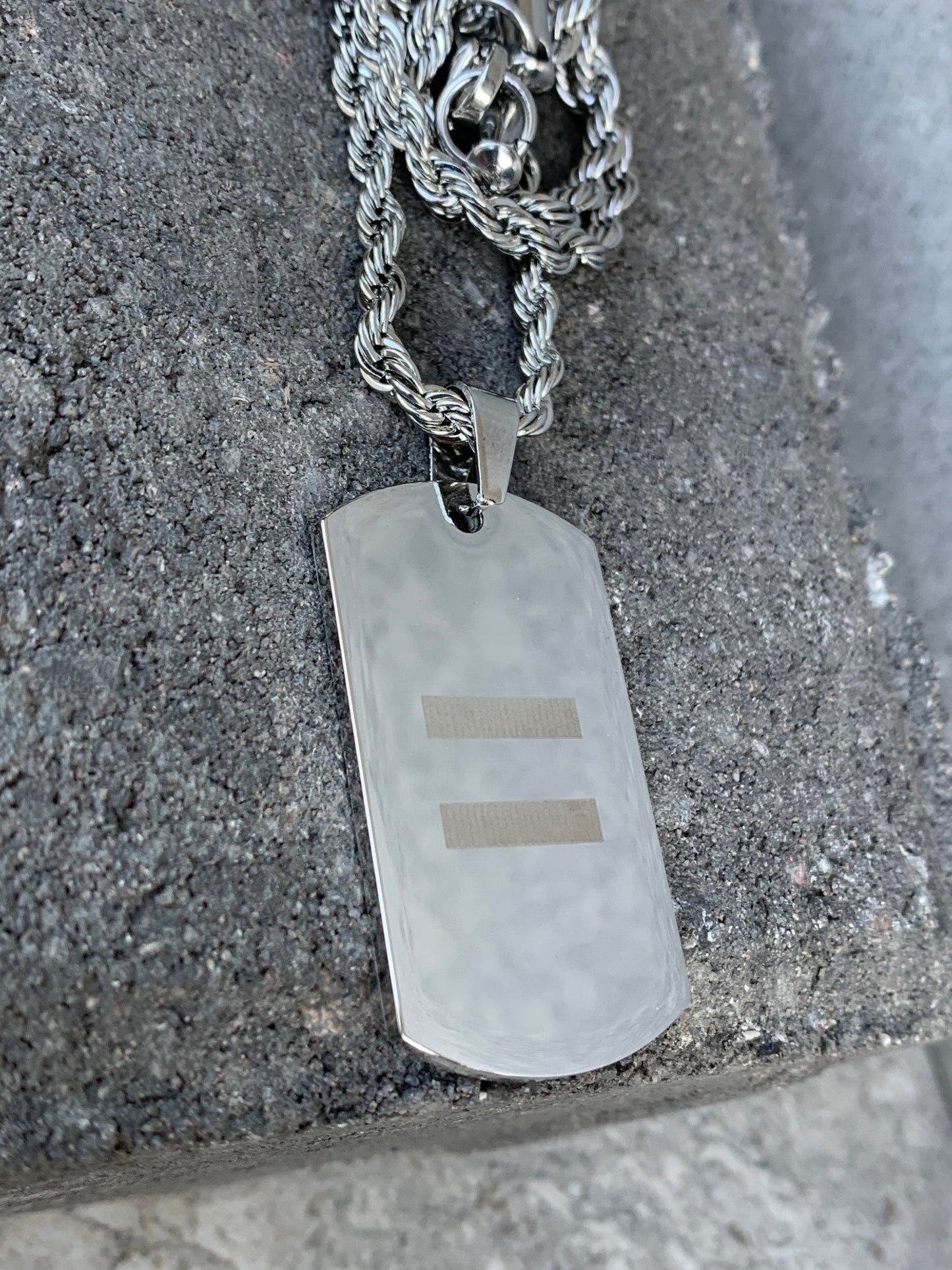 Equal Sign Laser Etched Stainless Steel Dogtag - Pride - Unisex - Men - Women