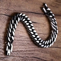 Vintage Men's Cuban Link Bracelet 316L Stainless Steel 8mm 10mm Heavy Duty Matte Brushed Curb Chain