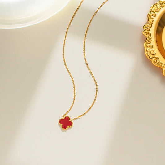 Luxury 18K Gold Plated Stainless Steel Necklace – Flower Designs