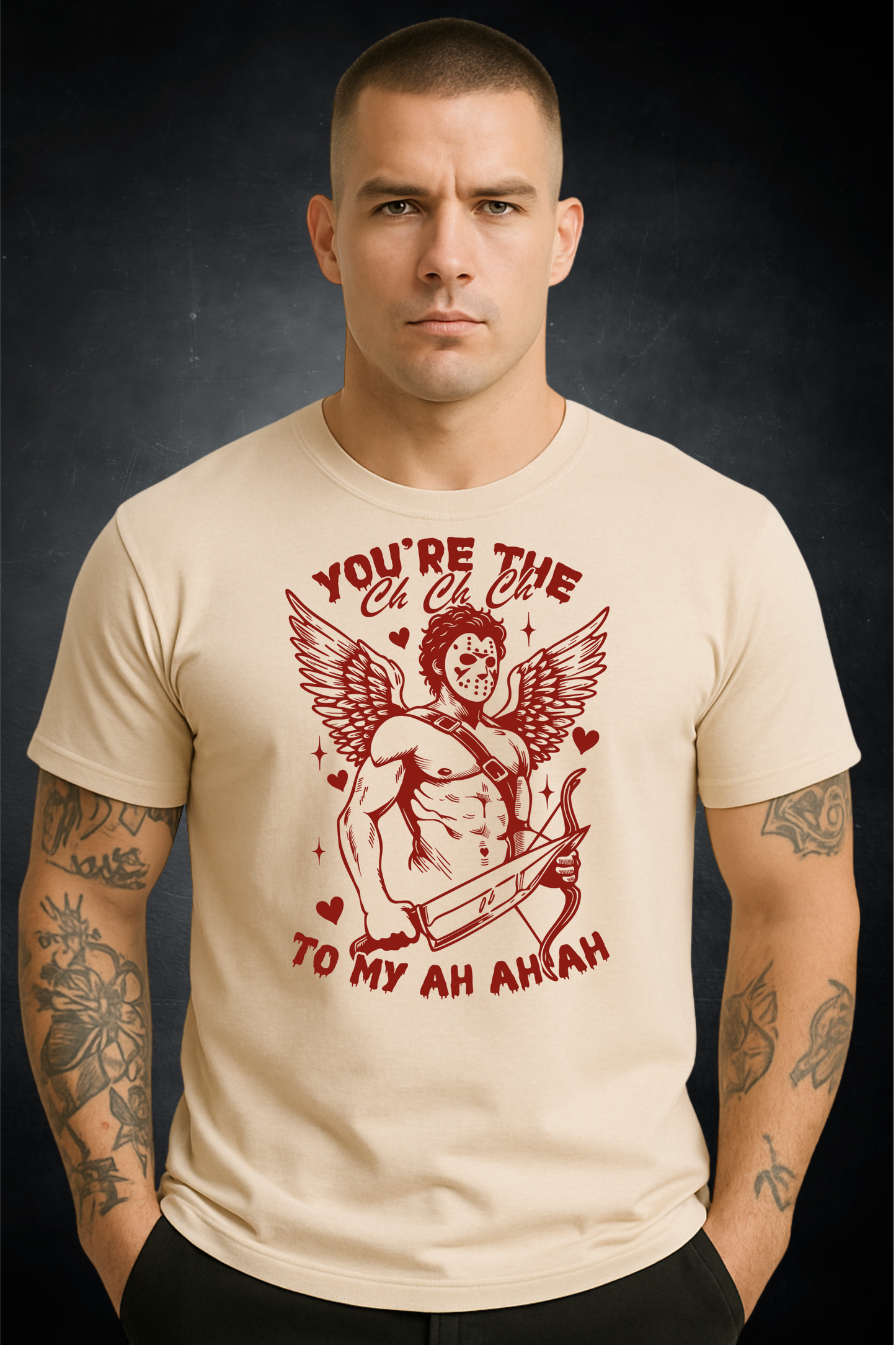 You’re the “Ah Ah Ah” to My Heart – Valentine Cupid Graphic T-Shirt