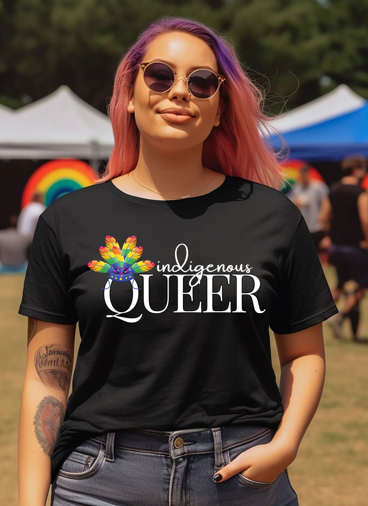 Indigenous Queer LGBQT+ Statement T-shirt Casual Cotton Summer Breathable Fabrics