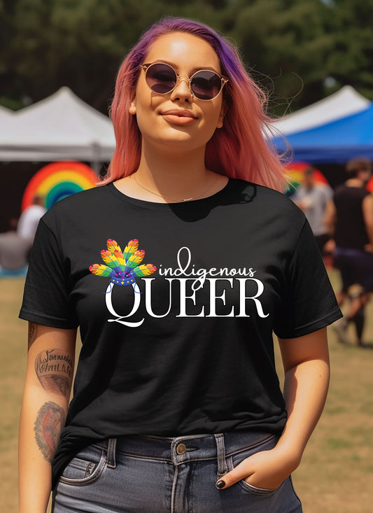 Indigenous Queer LGBQT+ Statement T-shirt Casual Cotton Summer Breathable Fabrics