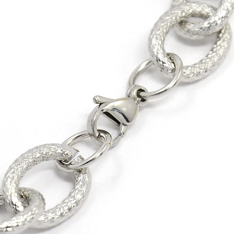 Tarnish Resistant Fashionable 304 Stainless Steel Reticular Grain Cable