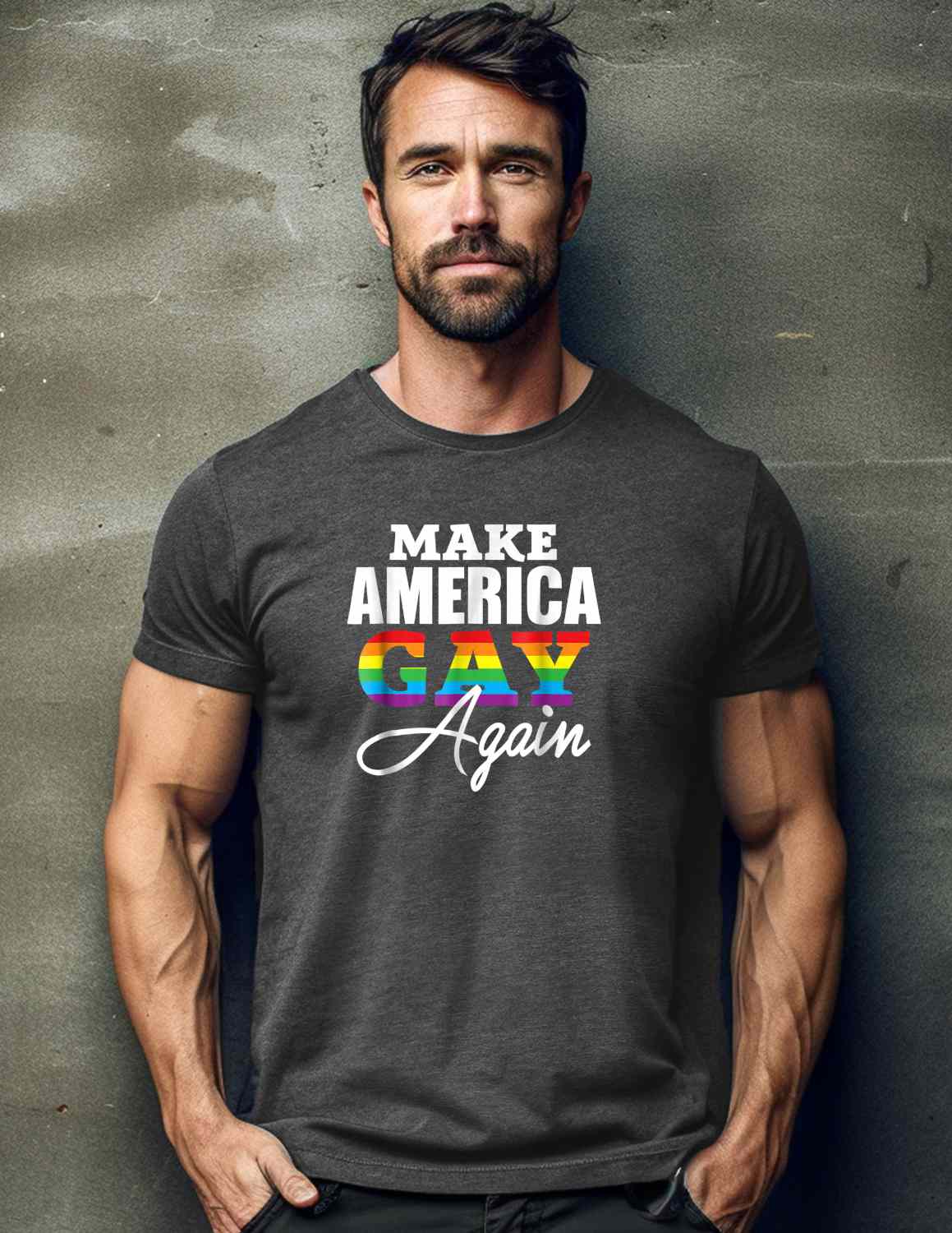 Make America Gay Again Statement T-shirt Casual Cotton Top Summer Basic Breathable Fabrics