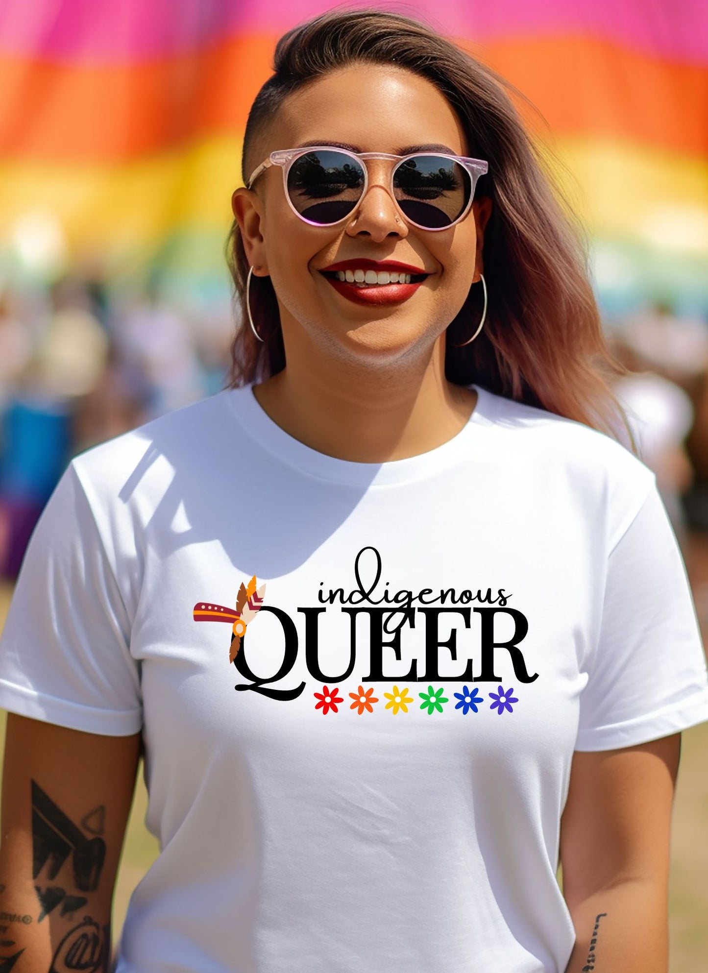 Indigenous Queer LGBQT+ Statement T-shirt Casual Cotton Summer Breathable Fabrics