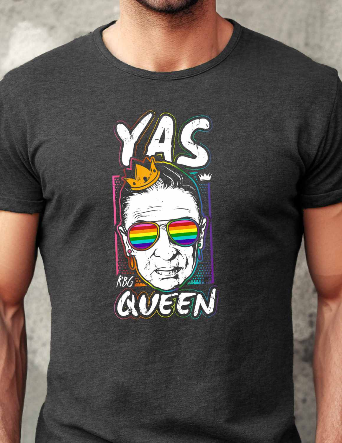 Yas RBG Queen Statement T-shirt Casual Cotton Top Summer Basic Breathable Fabrics