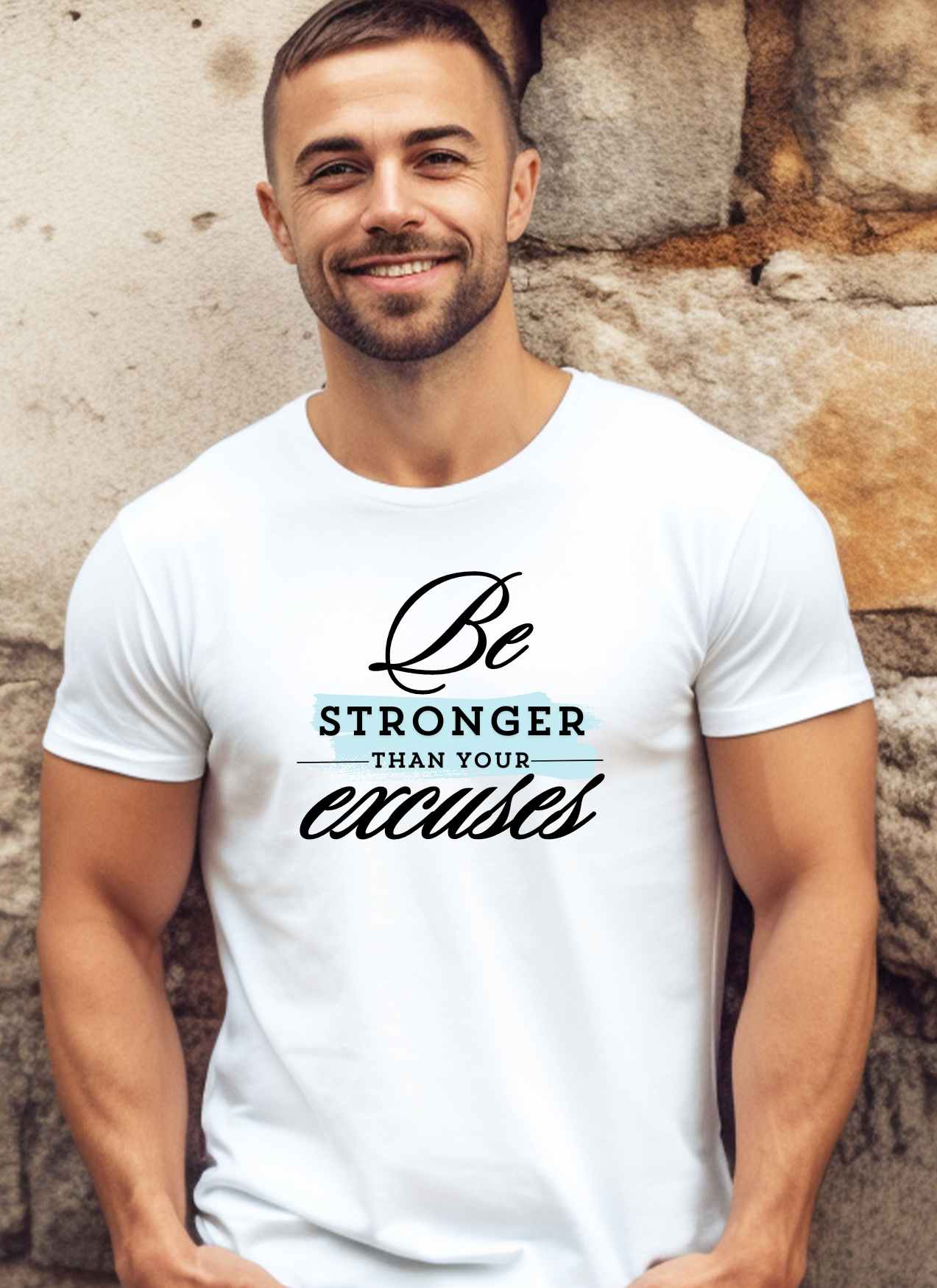 Be Stronger than your Excuses Statement T-shirt Casual Cotton Top Summer