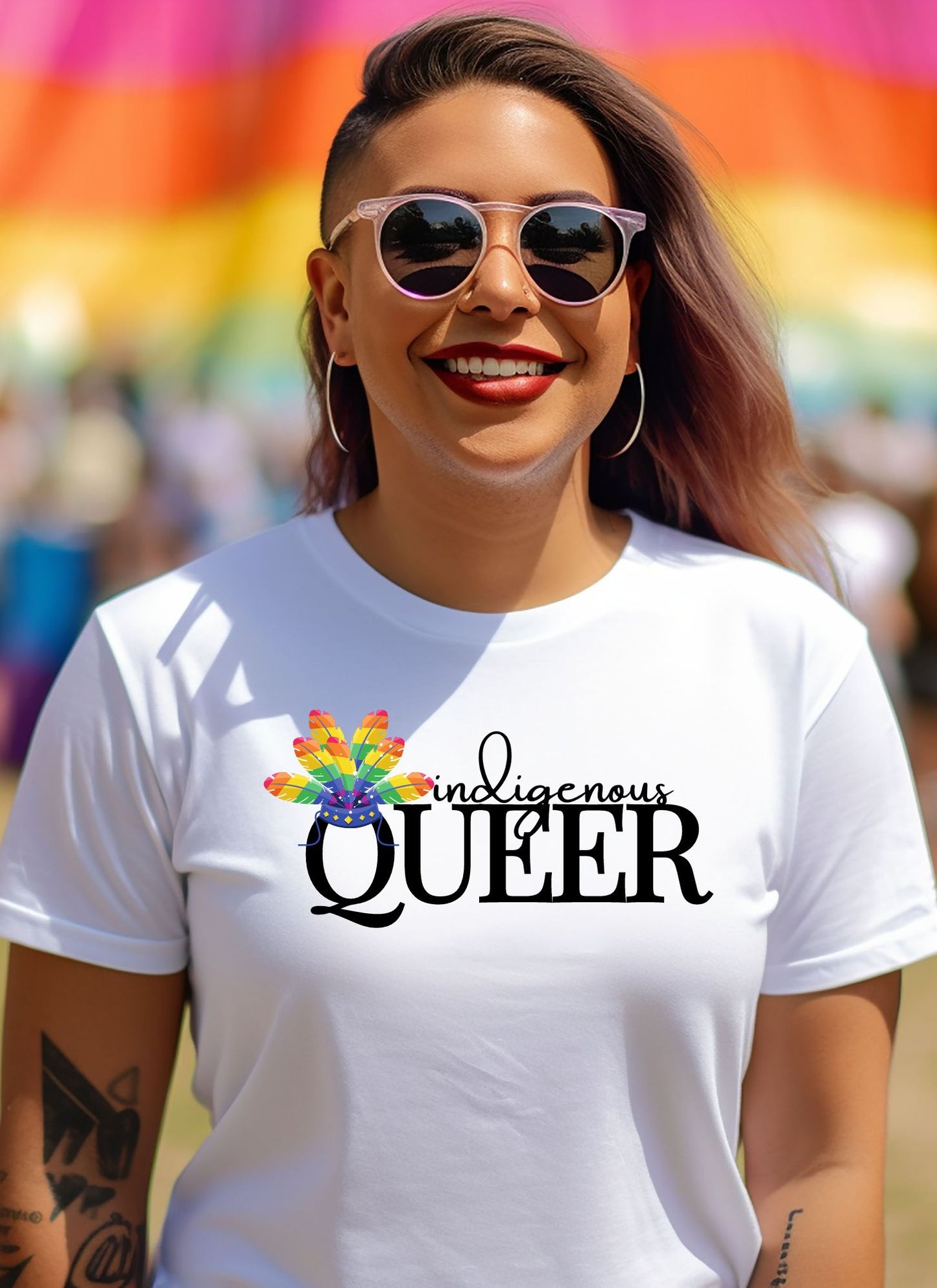 Indigenous Queer LGBQT+ Statement T-shirt Casual Cotton Summer Breathable Fabrics