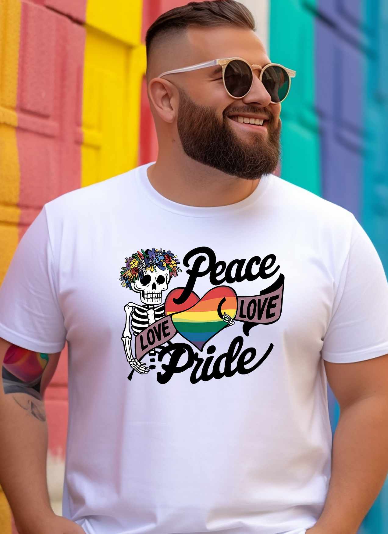 Peace Love Pride Straight against Hate LGBTQ+ Halloween EDITION Statement T-shirt Summer