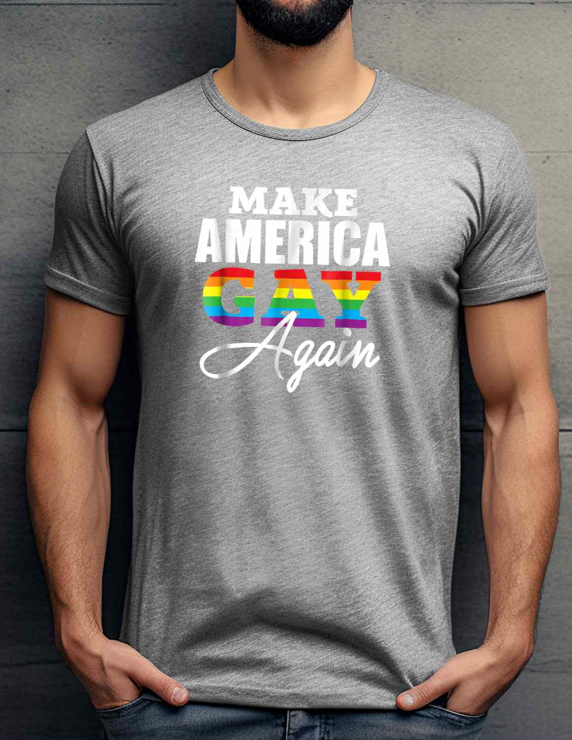 Make America Gay Again Statement T-shirt Casual Cotton Top Summer Basic Breathable Fabrics