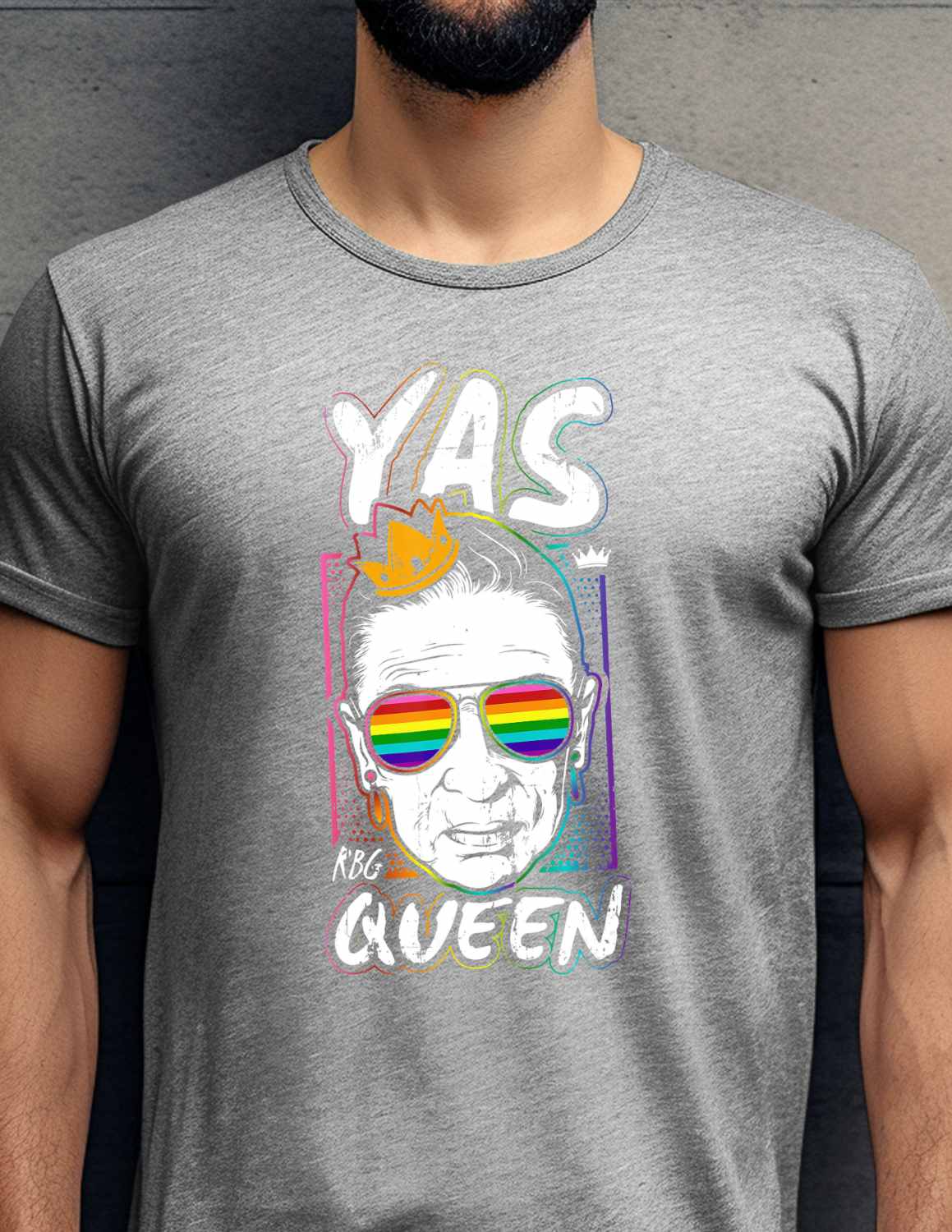 Yas RBG Queen Statement T-shirt Casual Cotton Top Summer Basic Breathable Fabrics