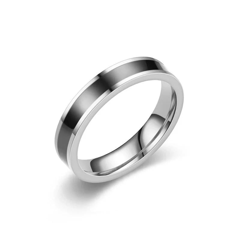 Trendy Minimalist Titanium Steel Ring – Oil Drop Design, Perfect for Couples