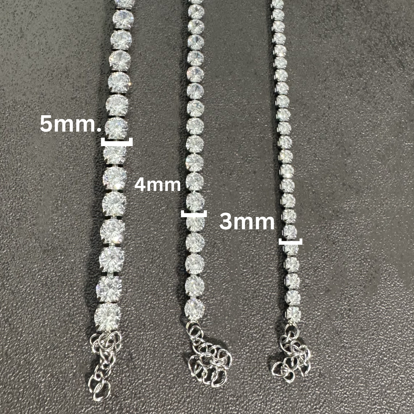 Hip Hop Titanium Steel Tennis Bracelet Full Cubic Zirconia Paved Iced Out Chain