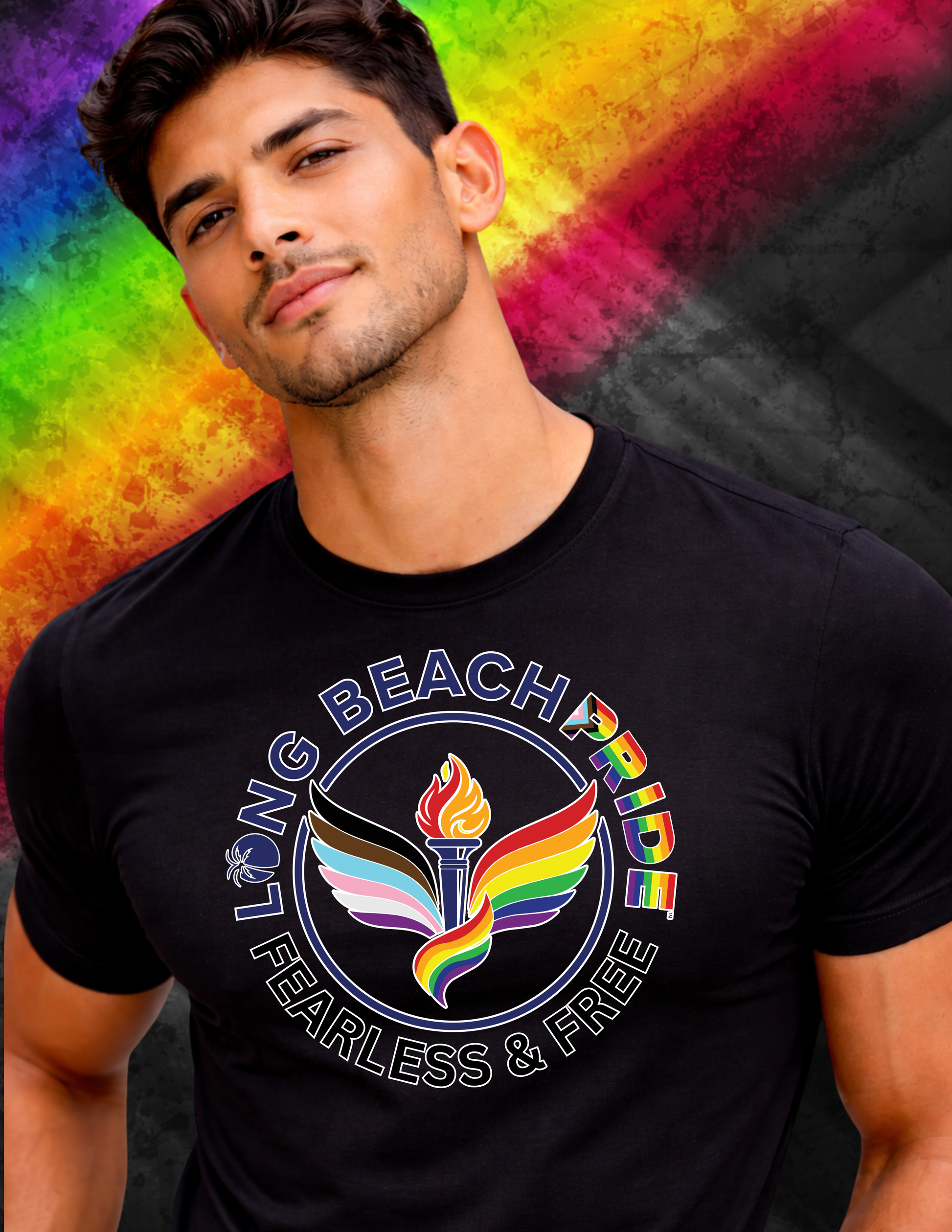 fearless and free pride t shirt long beach pride 2026 design