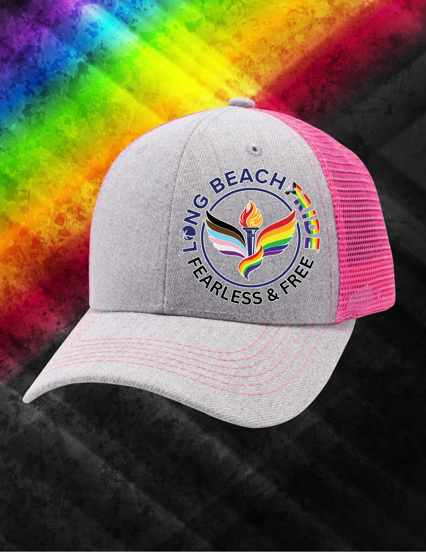 pride festival outfit featuring fearless and free hat