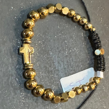 Minimalist Stainless Steel - Gold Plated Mens Unisex Women Beaded Bracelet