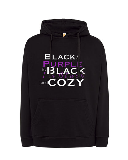 Pullover Hoodie Black and Purple is Black and Cozy