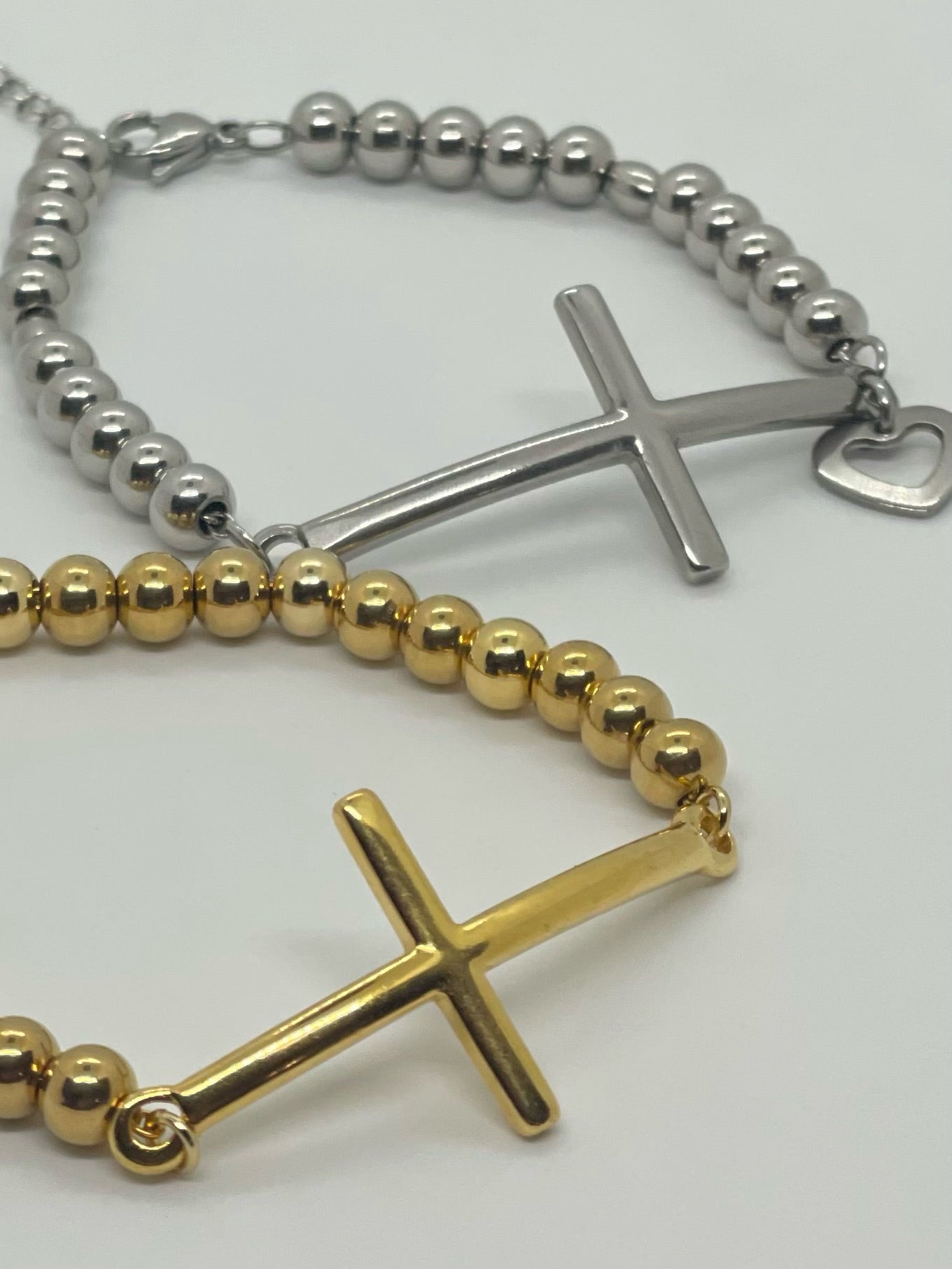 Stainless Steel Cross Bracelet Gold and silver