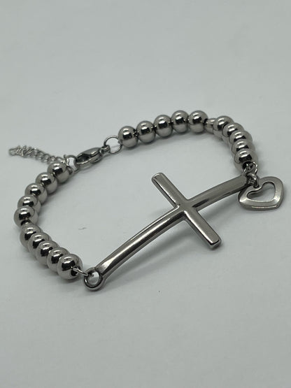 Stainless Steel Cross Bracelet Gold and silver