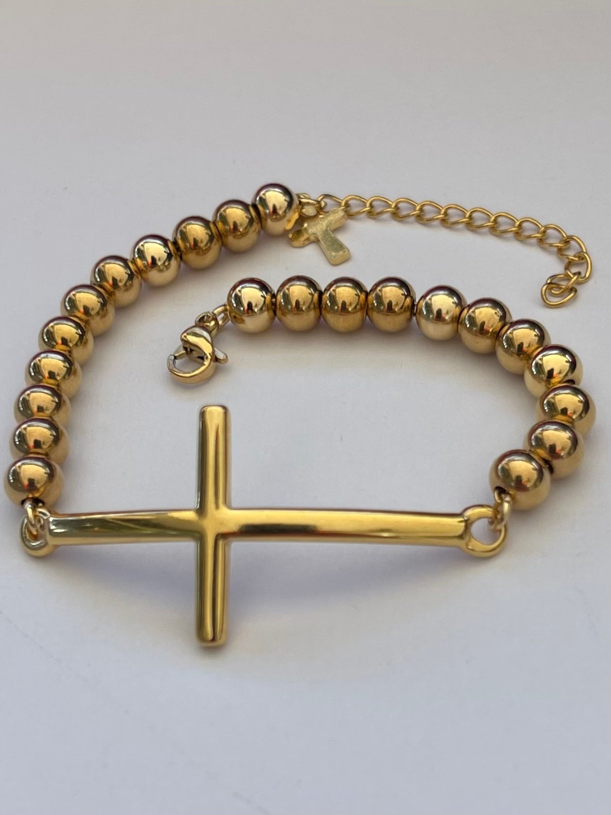 Stainless Steel Cross Bracelet Gold and silver