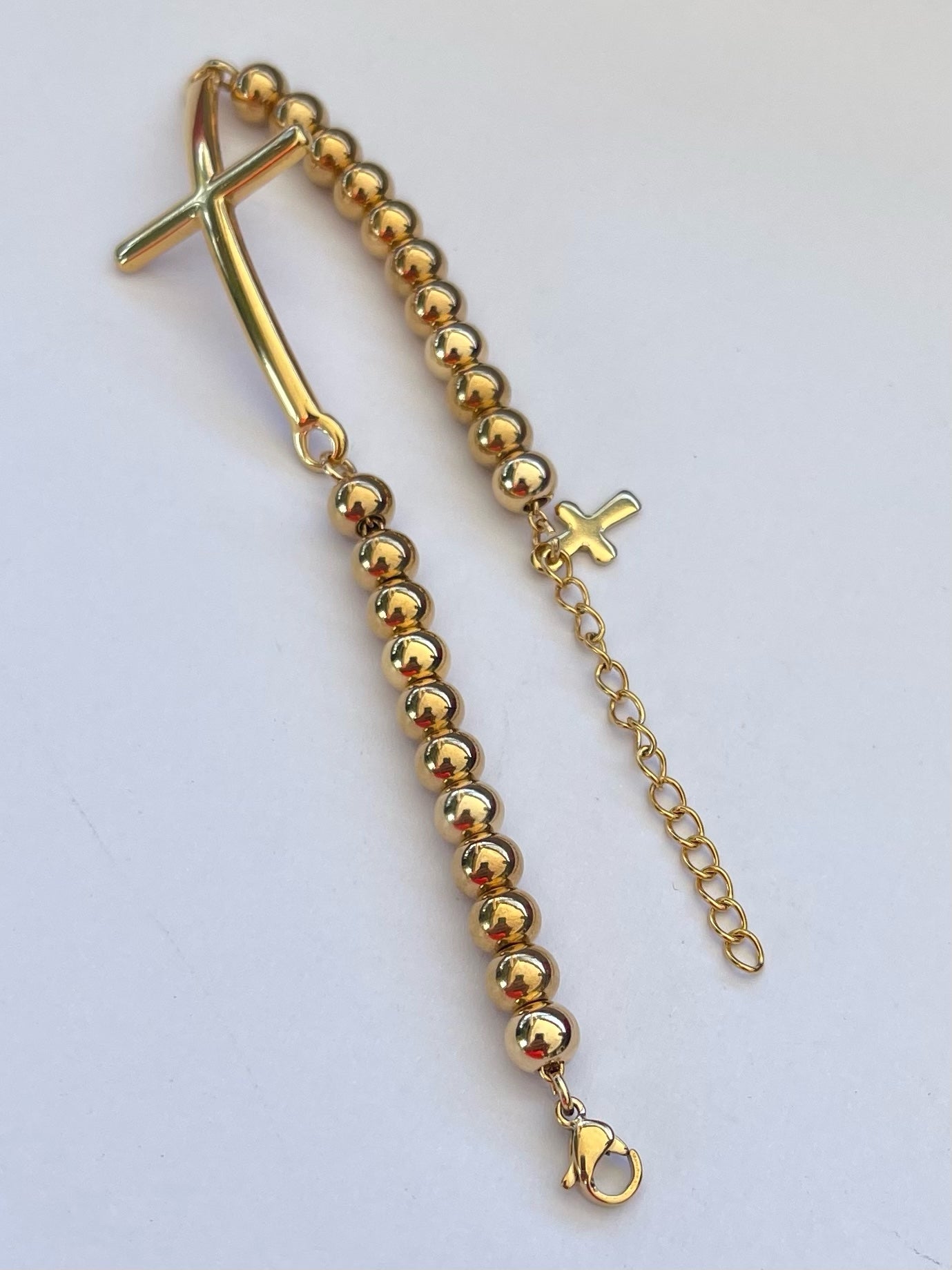 Stainless Steel Cross Bracelet Gold and silver