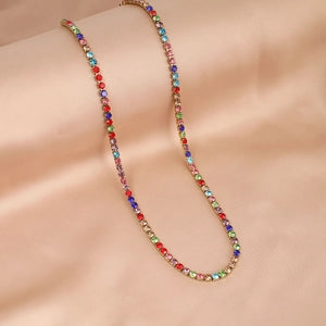 Tennis Necklace Stainless Steel Zircon for Men Women Micro-set Full Diamond Iced Out