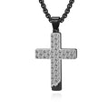 Men's Stainless Steel Cross Pendant Necklace Honeycomb