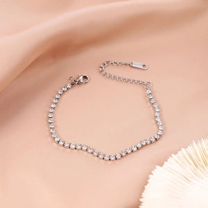 Tennis Bracelet Stainless Steel Zircon for Men Women Micro-set Full Diamond Iced