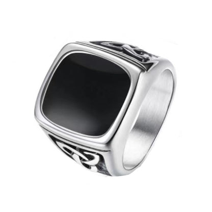 Vintage 316 Stainless Steel Tiger Eye Stone Signet Ring Men's Domineering Hip Hop Celtic Knot