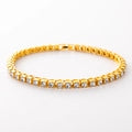 Iced Out Tennis Chain Necklace Alloy Rhinestone 3mm Single Row Sparkly Crystal Link Choker Necklace