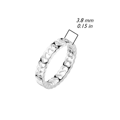 Hollow Heart Stainless Steel Band Ring