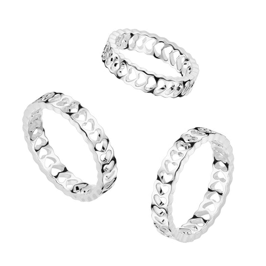 Hollow Heart Stainless Steel Band Ring