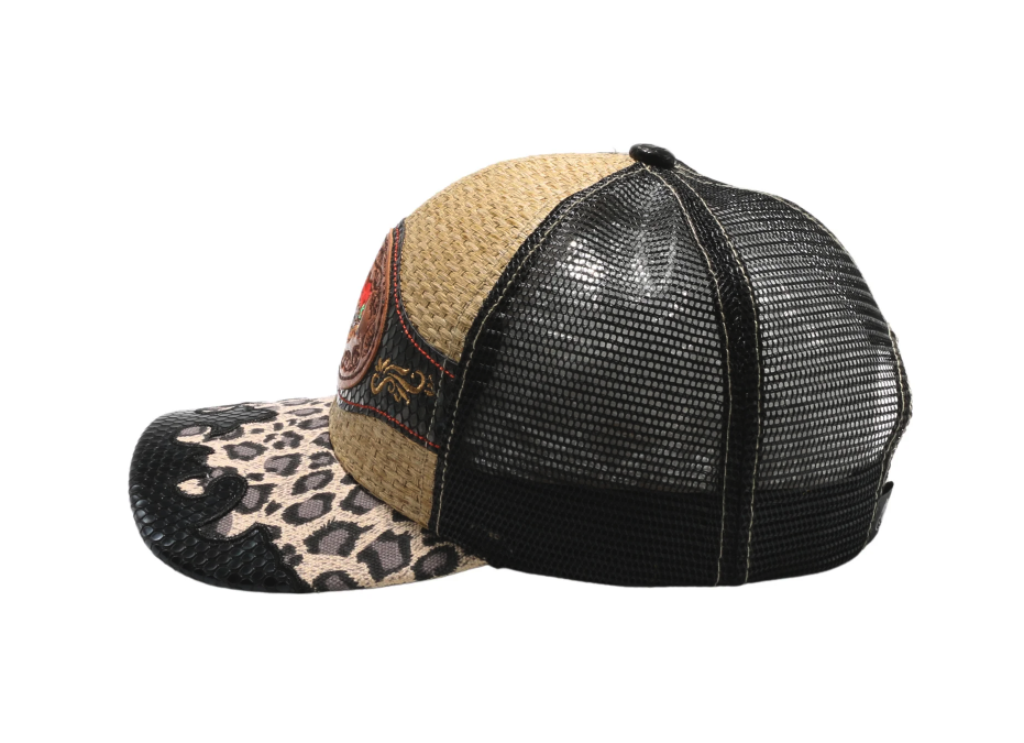 STRAW HAT TX MAP NATURE/BLACK